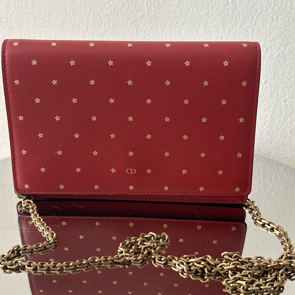 Christian Dior - Stars Clutch/Wallet on Chain - Red (Great Condition)